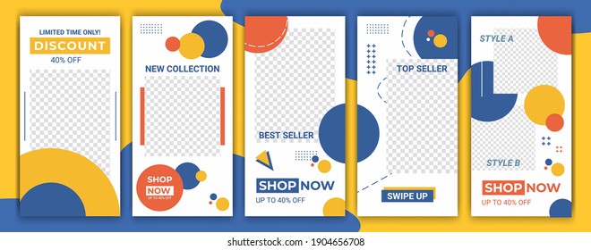 Ig story design for social media.Trendy editable template for social networks stories frame. Set of mockup for fb stories. Vector layout design for fashion, cosmetic, event, or promotion