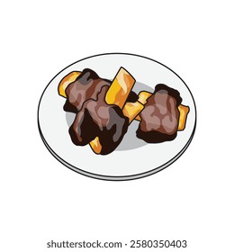 Iga bakar indonesia street food illustration graphic