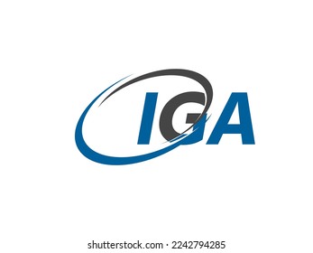 IGA letter creative modern elegant swoosh logo design