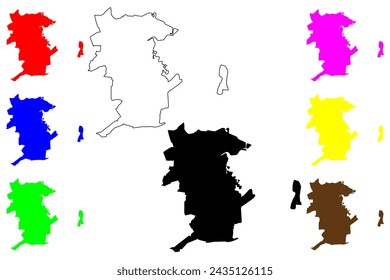 Igarassu city (Federative Republic of Brazil, Pernambuco state) map vector illustration, scribble sketch Igarassu map