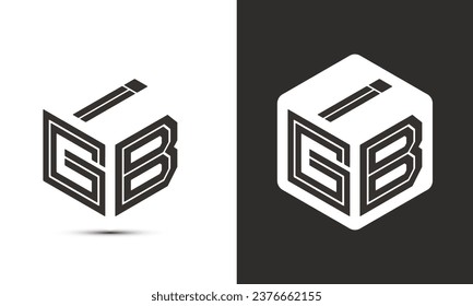 IGB letter logo design with illustrator cube logo, vector logo modern alphabet font overlap style. Premium Business logo icon. White color on black background