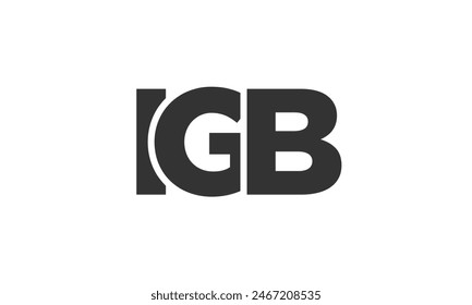 IGB logo design template with strong and modern bold text. Initial based vector logotype featuring simple and minimal typography. Trendy company identity ideal for businesses brand presence.