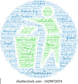 iGeneration word cloud on a white background. 