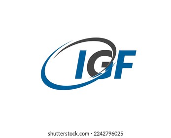 IGF letter creative modern elegant swoosh logo design
