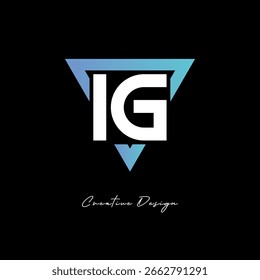 Logotipo de letra IGF em triângulo - Monograma de gradiente moderno para marca e design de identidade