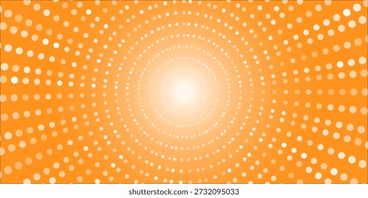 ight Abstract Background with Radial Halftone Dots Pattern. Gradient orange background modern