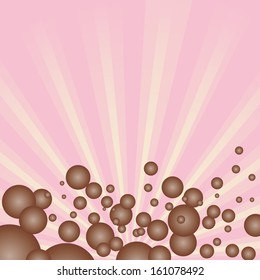 ight pink   background with chocolate bubbles.
