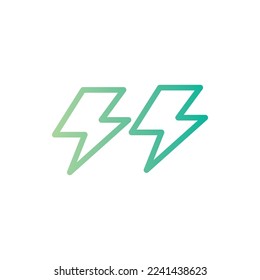 ightning bolt icon with isolated vector and transparent background
