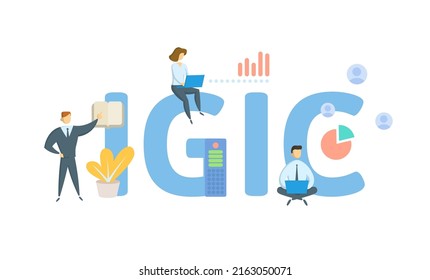 IGIC, Interim gas inventory charge. Concept with keyword, people and icons. Flat vector illustration. Isolated on white.