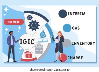 igic - interim gas inventory charge acronym. business concept background. vector illustration concept with keywords and icons. lettering illustration with icons for web banner, flyer, landing pag