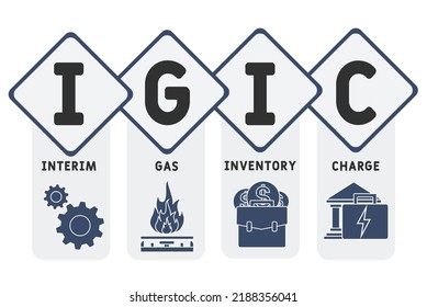 igic - interim gas inventory charge acronym. business concept background. vector illustration concept with keywords and icons. lettering illustration with icons for web banner, flyer, landing pag