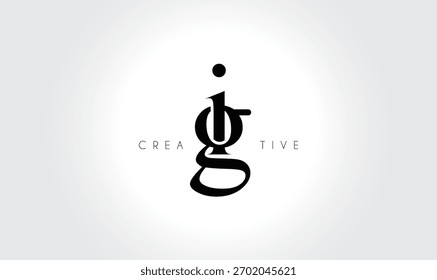 IGig Elegant Serif Monogram Logo - Luxuriöses typografisches Lettermark mit niedriger Schrift für modernes Branding