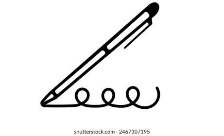igital signature, black isolated silhouette