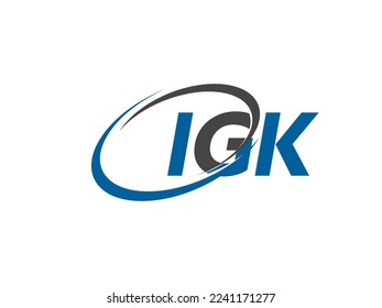 Letra IGK diseño creativo elegante del logo de swoosh