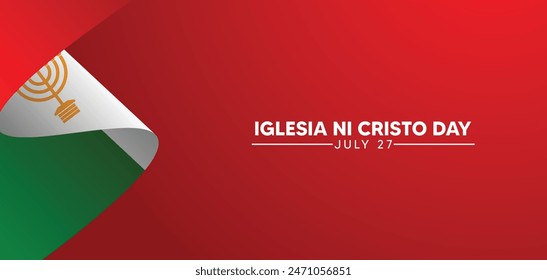 Iglesia ni Cristo Tag 27 Juli winkende Vektorgrafik Hintergrund