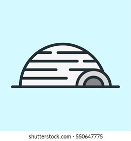 Igloo Arctic Ice House Minimal Colorful Flat Line Stroke Icon Pictogram Symbol Illustration