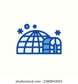 igloo blue icon, isolated icon in light background, perfect for website, blog, logo, graphic design, social media, UI, mobile app