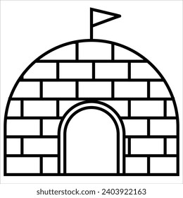 Igloo, Building icon, landmark sign vector illustration 