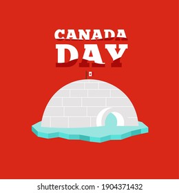 Igloo Canada day national celebration icon - Vector