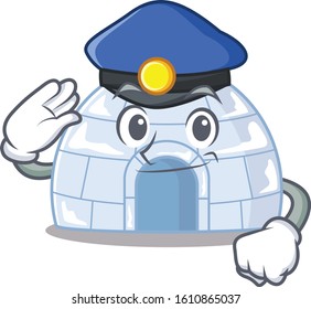 Igloo Cartoon mascot performed as a Police officer