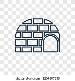 Igloo concept vector linear icon isolated on transparent background, Igloo concept transparency concept in outline style