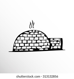 Igloo. Drawing. Sketch style.