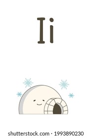 Igloo English phonics spelling of i  vector illustration 