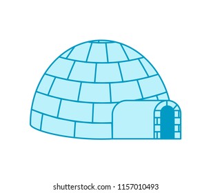 Igloo Eskimos traditional home. House of ice. Vector illustration

