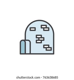 Igloo filled outline icon, line vector sign, linear colorful pictogram isolated on white. Arctic ice house symbol, logo illustration. Pixel perfect vector graphics