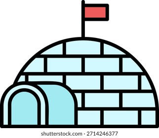 Iglu mit Flagge: Winter Arktis Home Icon