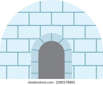 igloo flat colored vector illustration