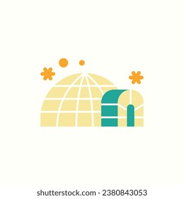 igloo flat icon, isolated icon in light background, perfect for website, blog, logo, graphic design, social media, UI, mobile app