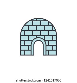 Igloo flat vector sign symbol
