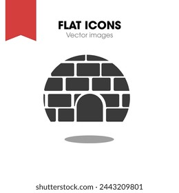 Igloo glyph icon. Clipart image isolated on white background
