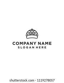 Igloo with hat logo design vector illustration template