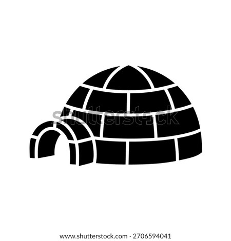 Igloo Home Made of Snow Blocks Vector Illustration Design