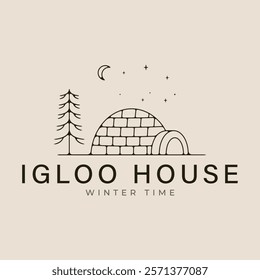 igloo house, architecture logo icon and minimalist design symbol template vector illustration