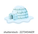 Igloo House Covered in Snow Illustration visualized with Semi Detailed Illustration