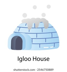 Iglu-Haus-Symbol im flachen Stil