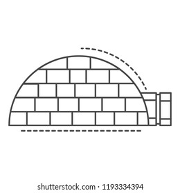 Igloo house icon. Outline igloo house vector icon for web design isolated on white background