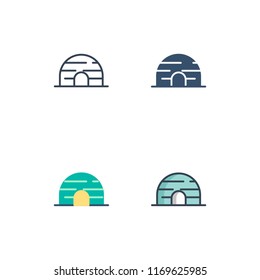 igloo house icons vector eps10. icon design with four different styles