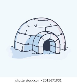 igloo house illustration vector art