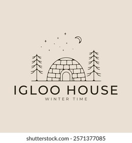 igloo house logo, architecture logo icon and symbol template vector illustration minimalist design