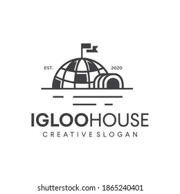 Igloo house logo hipster retro vintage icon Vector design