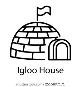 Ícone de estilo de contorno da casa Igloo 