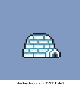 Igloo house in pixel style