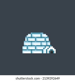 igloo house in pixel style