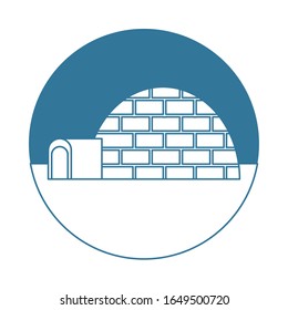 igloo ice construction isolated icon vector illustration design