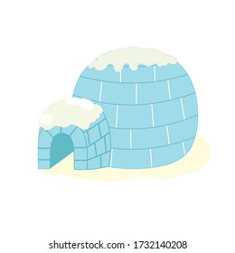 Igloo ice house cartoon on white background. Illustration vector design.