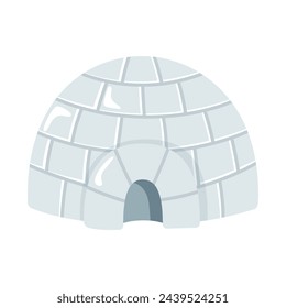 Igloo ice house design element icon in flat style.